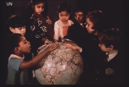 Children with globe 74
